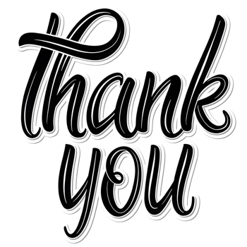 Stylish transparent and White Thank You Typography Design Artistic Handwritten Lettering Calligraphy png