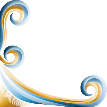 Abstract Swirling Design with Blue and Gold Hues on transparent Background Elegant Corner Ornament Decorative Graphic Art Modern Artistic transparent png