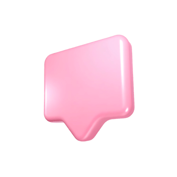 Three Dimensional Pink Speech Bubble Graphic Design Element for Social Media and Communication png