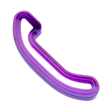 Three Dimensional Purple Glass Phone Icon Design Element for Website or App png