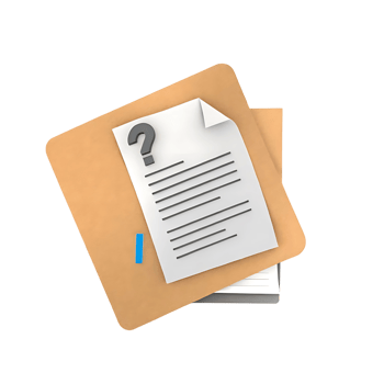 3D Render of a Document with a Question Mark on a Pad png