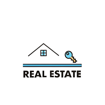 Modern Real Estate Logo Design with House and Key transparent png