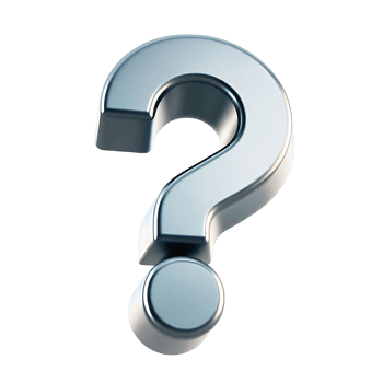 A 3D rendered metallic question mark on a transparent background a symbol of inquiry doubt and uncertainty png