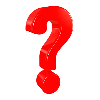 A vibrant red 3D question mark on a transparent background. A symbol of inquiry and uncertainty. png