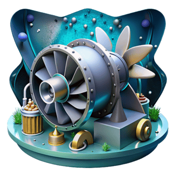 beautiful creative Tidal Energy Turbine Underwater View Transparent professional png
