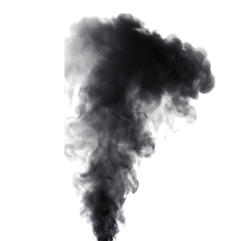 Abstract Dark Gray Smoke Plume Isolated on transparent Background Digital Rendering png