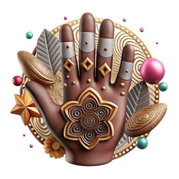 elegant rustic Hand Drawn Henna Design with Fine Lines Transparent Background genuine png