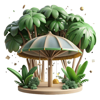 elegant abstract Rainforest Canopy Top View Cutout Element high quality png