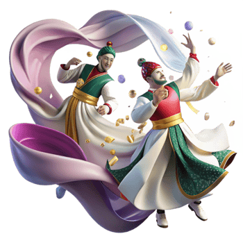 stunning vintage Dancers in Traditional Costumes with Flowing Movement Transparent detailed png