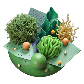 vibrant minimalist Seaweed Bioplastic Granules Green Cutout original png