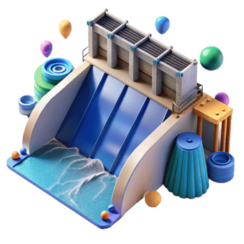 beautiful classic Hydroelectric Dam Top View Transparent Element high quality png
