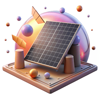 stunning abstract Solar Panel Array at Sunset Transparent Background professional png