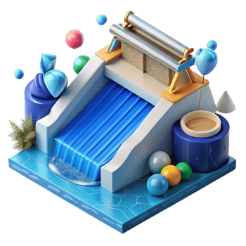 beautiful artistic Hydroelectric Dam Top View Transparent Element png
