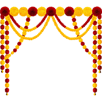 Beautiful Red and Yellow Flower Garland Decoration for Festive Events png