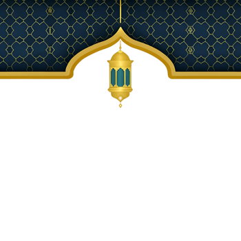 Elegant Islamic Background with Golden Lantern and Intricate Geometric Pattern png
