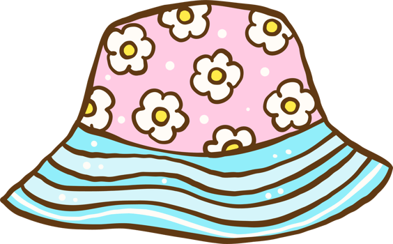 Groovy Summer Floral Bucket Hat Illustration png
