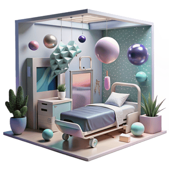 vibrant modern Hospital Room Interior Daytime Transparent Cutout high quality png