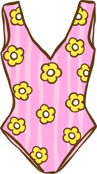 Groovy Summer Thing Pink Floral One Piece Swimsuit Illustration png