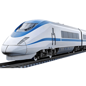 Modern High Speed Train on Tracks Transportation Technology png