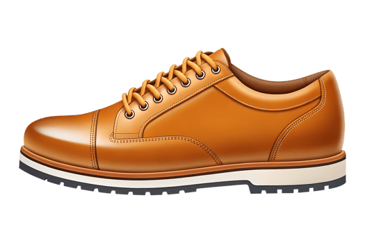 Tan leather men's shoe, classic style png