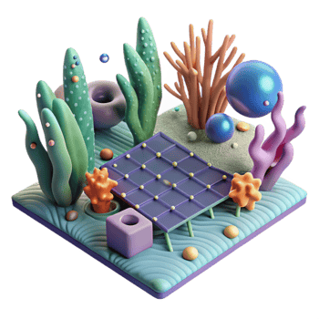 elegant contemporary Seaweed Farm Aerial View Cutout Element professional png