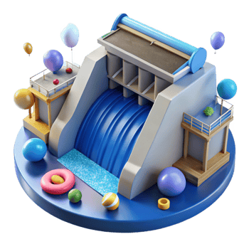 vibrant classic Hydroelectric Dam Top View Transparent Element professional png