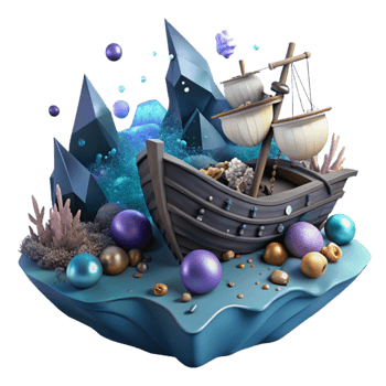 stunning artistic Shipwreck Silhouette Underwater Cutout Transparent Background authentic png