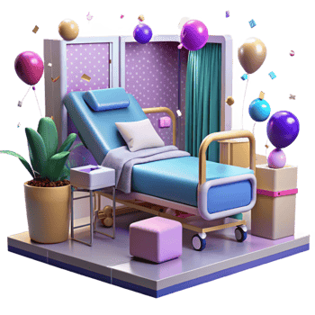 wonderful creative Hospital Room Interior Empty Bed Isolated professional png