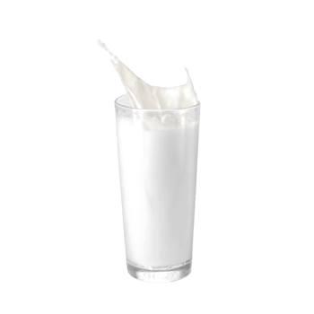 Refreshing Glass of Milk with Splashing Cream Texture Photo png