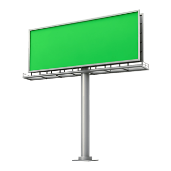 Blank green billboard for advertisement. png