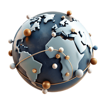 beautiful traditional Connected World Map Showing Trade Routes Transparent premium png