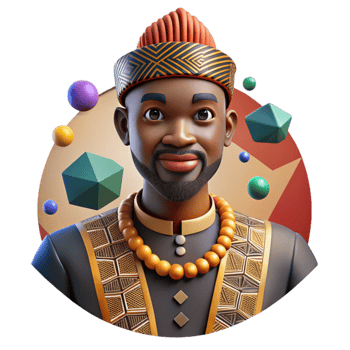 dramatic contemporary Man in Traditional African Attire Cutout exclusive png