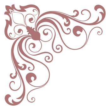 Transparent vintage abstract corner for border decoration, photo frame png
