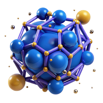 impressive artistic Blue Nanotechnology Structure Side View Isolated genuine png