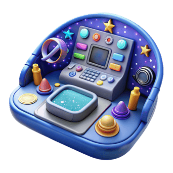stunning creative Spacecraft Interior Console Blue Isolated original png