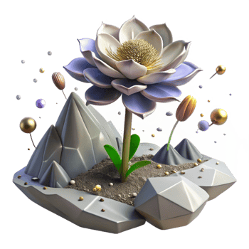 elegant modern Single Wildflower in Barren Landscape Transparent Background genuine png