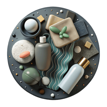 serene minimalist Zero Waste Bathroom Essentials Flat Lay Isolated genuine png
