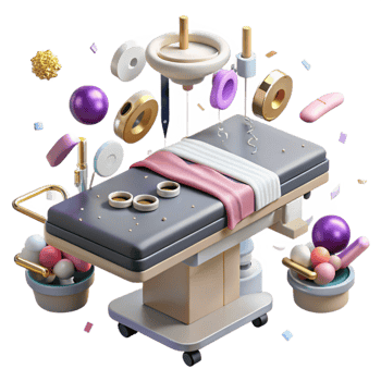 beautiful abstract Operating Room Table Top View Bright Lighting Cutout exclusive png