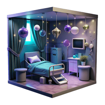dramatic creative Hospital Room Interior Nighttime Transparent high resolution png