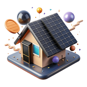 serene modern Solar Panels on House Roof Angled View Isolated exclusive png