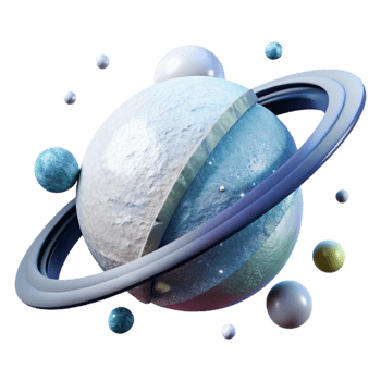 beautiful abstract Planet Rings Thin Icy White Transparent Background exclusive png