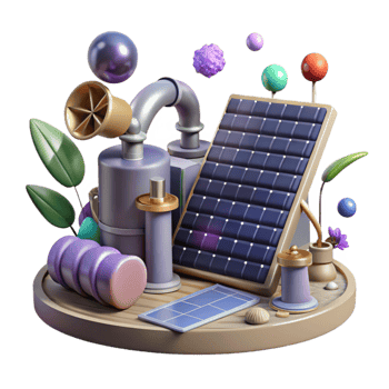 serene contemporary Solar Powered Irrigation System Transparent Background exclusive png