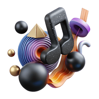 stunning vintage Abstract Music Symbol Notes Design Transparent Background detailed png