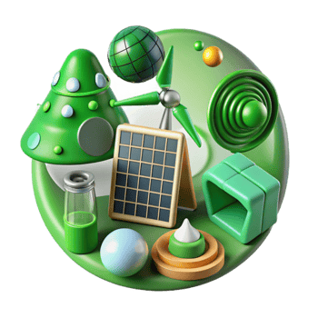 wonderful rustic Green Energy Icons Set Minimalist Style Isolated high resolution png