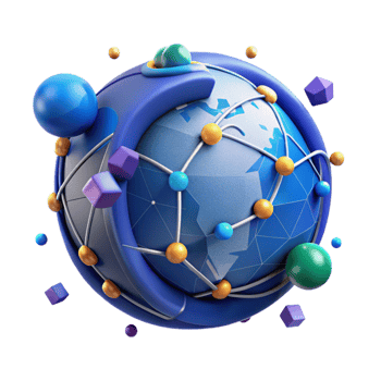 beautiful creative Global Network Connection Isolated Blue Hue original png