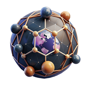 serene classic Global Trade Network with Connecting Lines Transparent Background high quality png