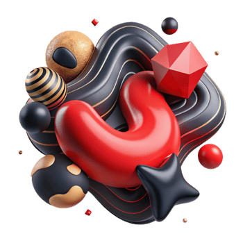 magnificent traditional Abstract Shape Representing Strength Red and Black Cutout genuine png