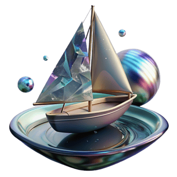 elegant artistic Sailboat Reflection in Water Transparent Background authentic png