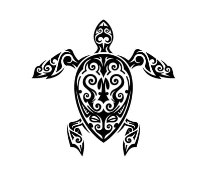 Polynesian Maori culture turtle symbol or tattoo vector