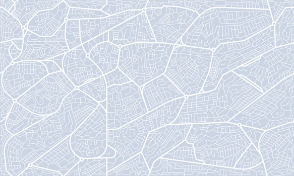 City map seamless pattern, town plan with streets vector